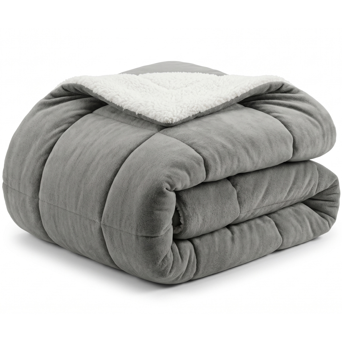 Coberdrom King 180 Gramas 2,40m x 2,50m Fleece C/ Sherpa Canesoft - Cinza