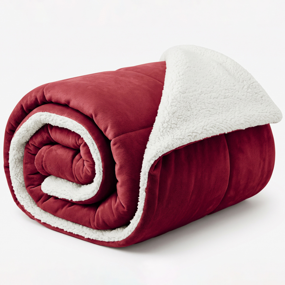 Coberdrom Queen 180 Gramas 2,20m x 2,40m Fleece C/ Sherpa Aspen - Cereja