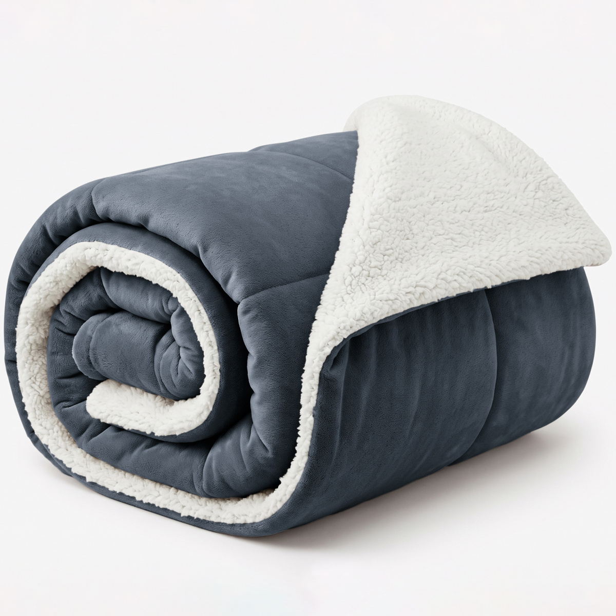 Coberdrom Queen 180 Gramas 2,20m x 2,40m Fleece C/ Sherpa Aspen - Chumbo