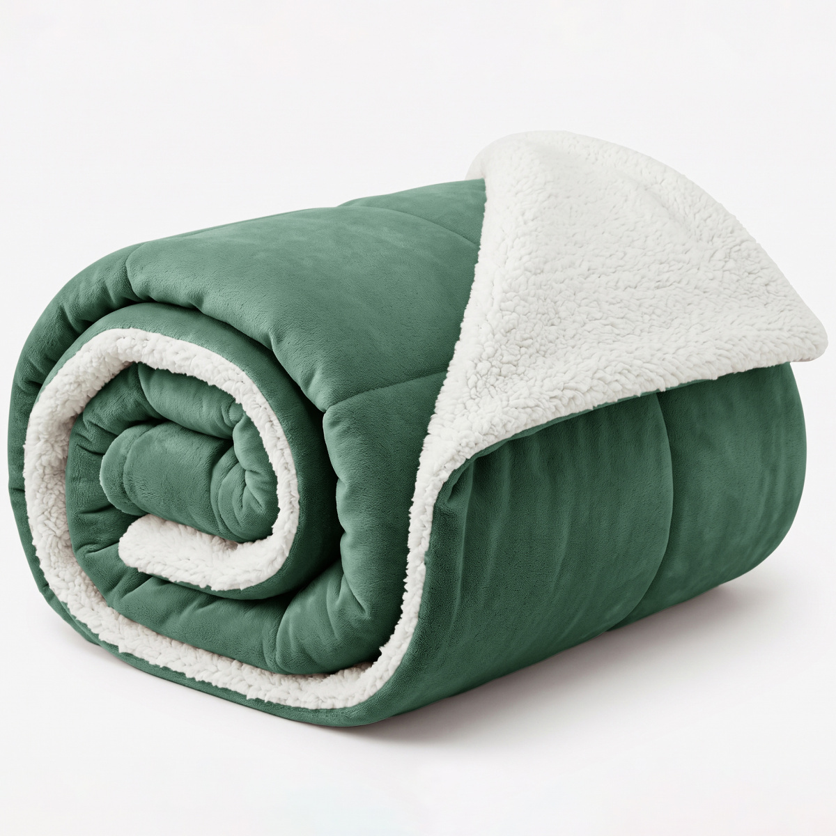 Coberdrom Queen 180 Gramas 2,20m x 2,40m Fleece C/ Sherpa Aspen - Verde Militar