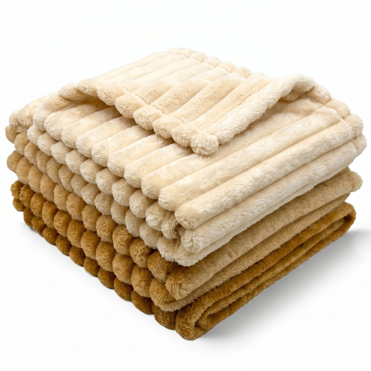 Cobertor Manta Casal Queen King 320 Gramas Extra Macio Colorê 2,20m x2,40m - Caramelo