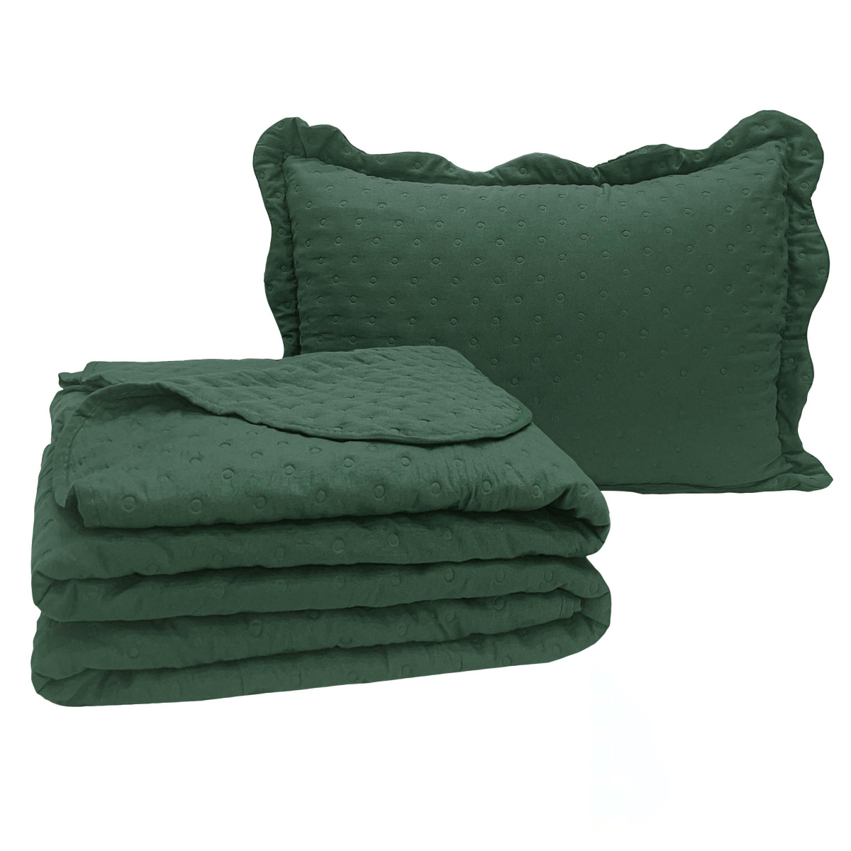 Cobre Leito Solteiro Percal 300 Fios Toque de Pluma Dupla Face Bold 02 Peças - Esmeralda