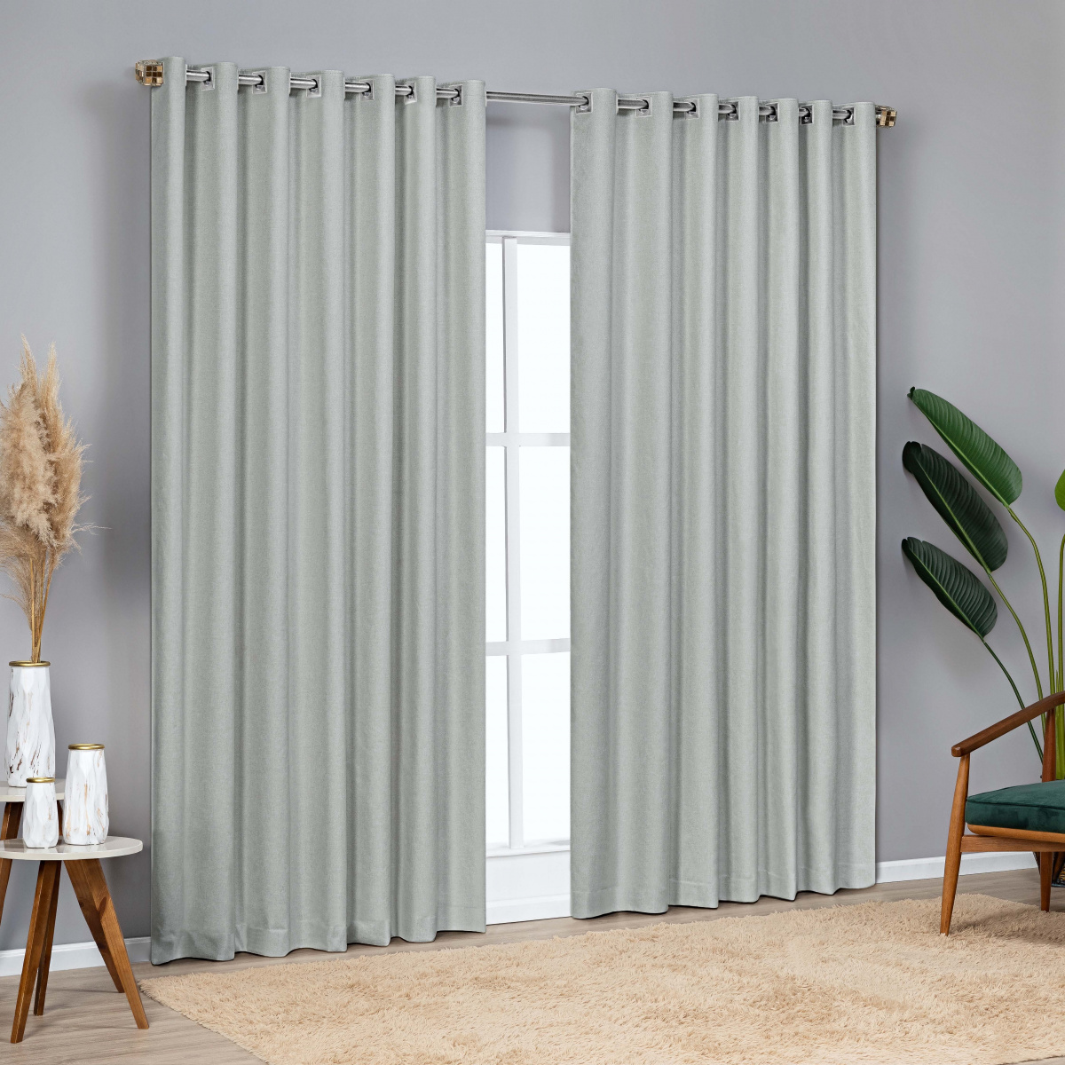 Cortina 100% Blackout Linho P/ Varão 4,00m x 2,70m - Cinza