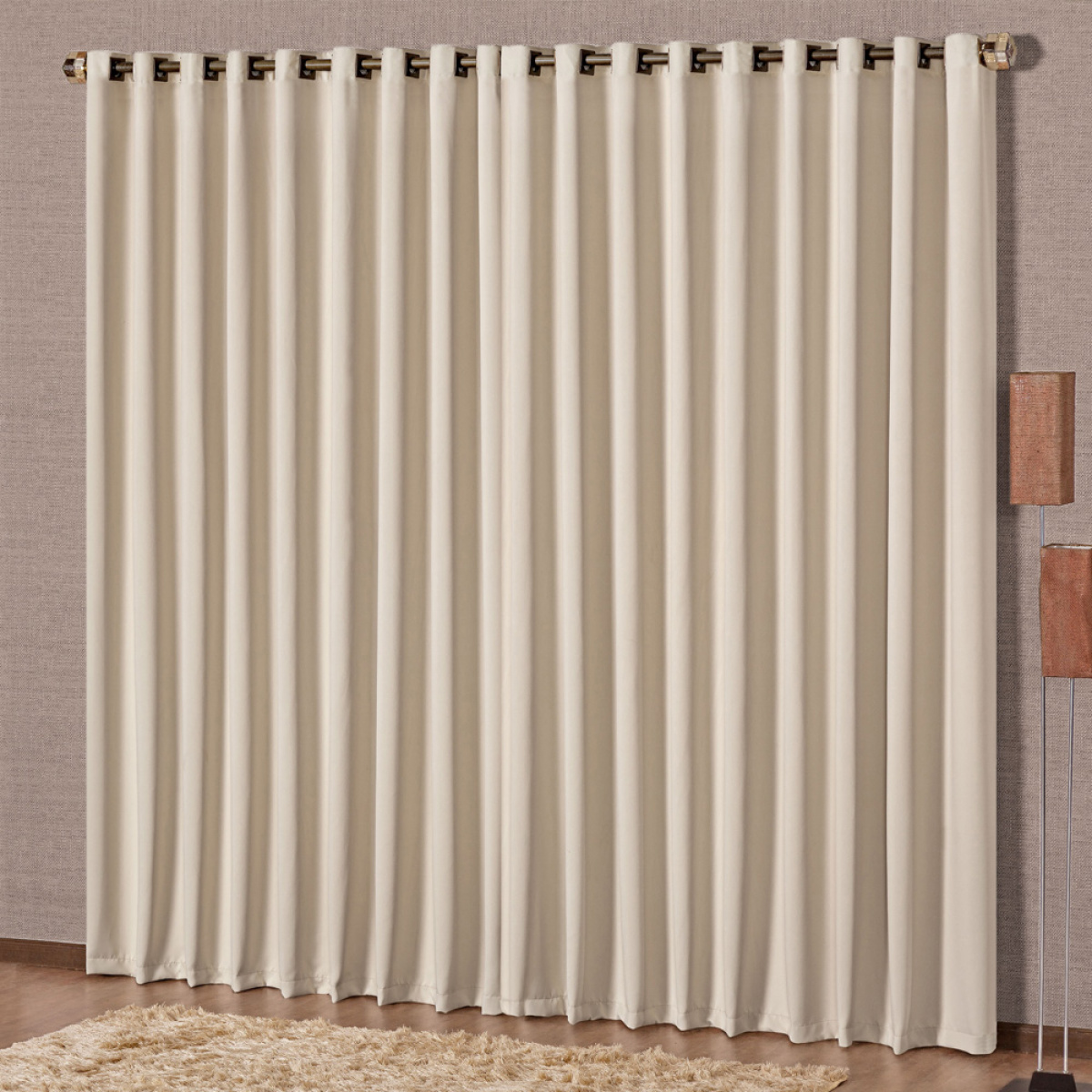 Cortina Blackout Corta Luz P/ Varão Porta Balcão 2,00m X 2,30m - Palha