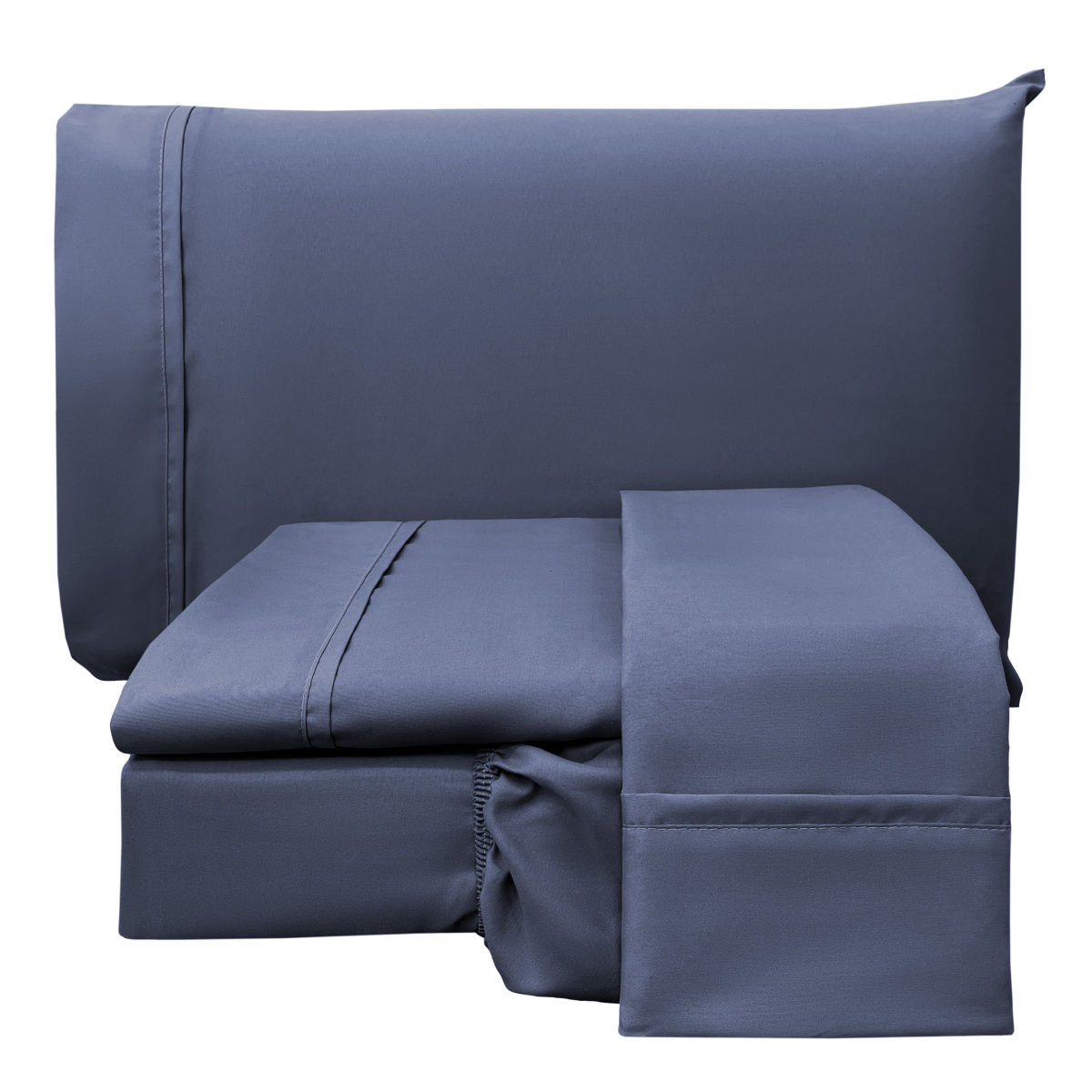 Jogo Cama Casal Padrão Percal 300 Fios Confort Liso 04 Peças - Jeans