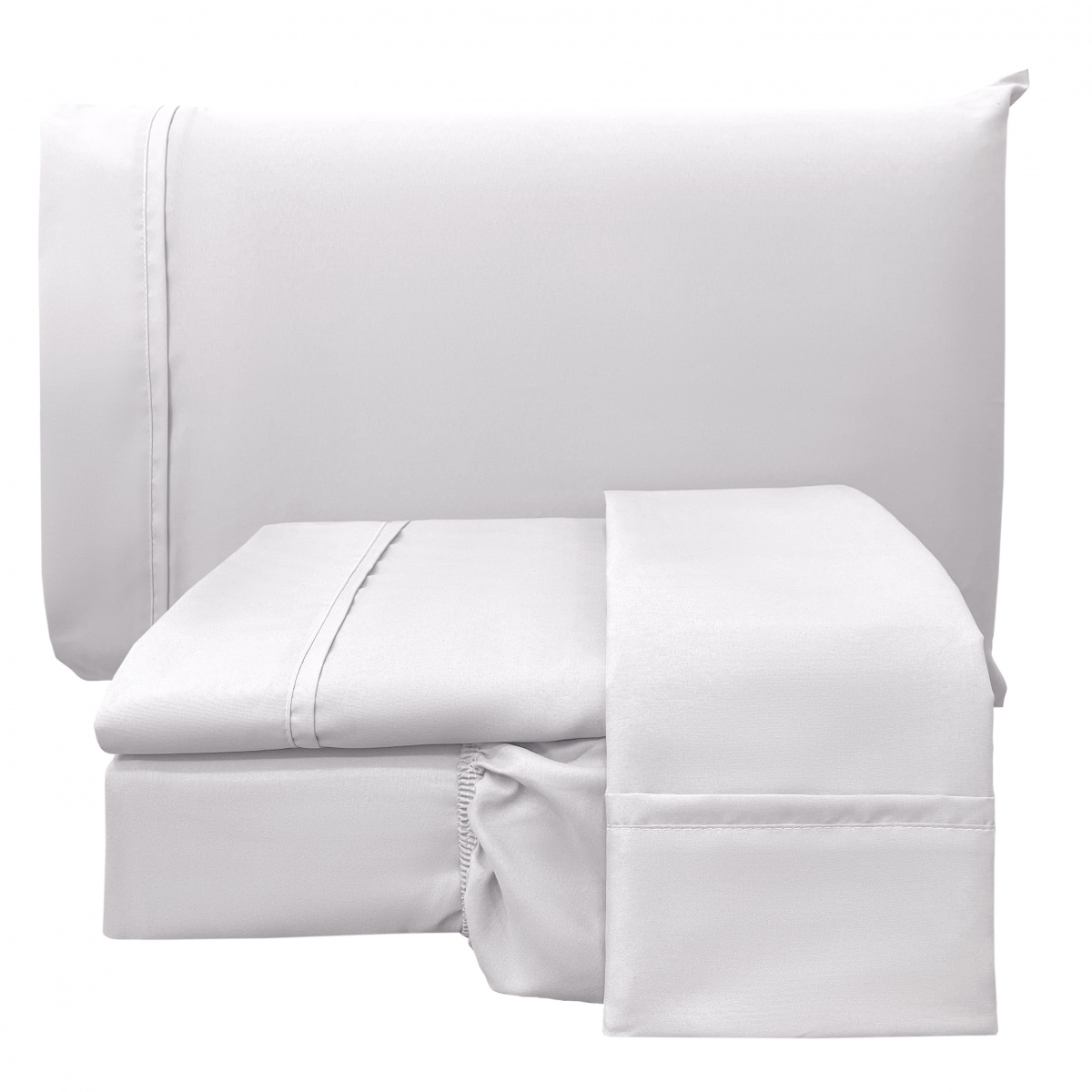 Jogo Cama Solteiro Percal 300 Fios Confort Liso 03 Peças - Branco