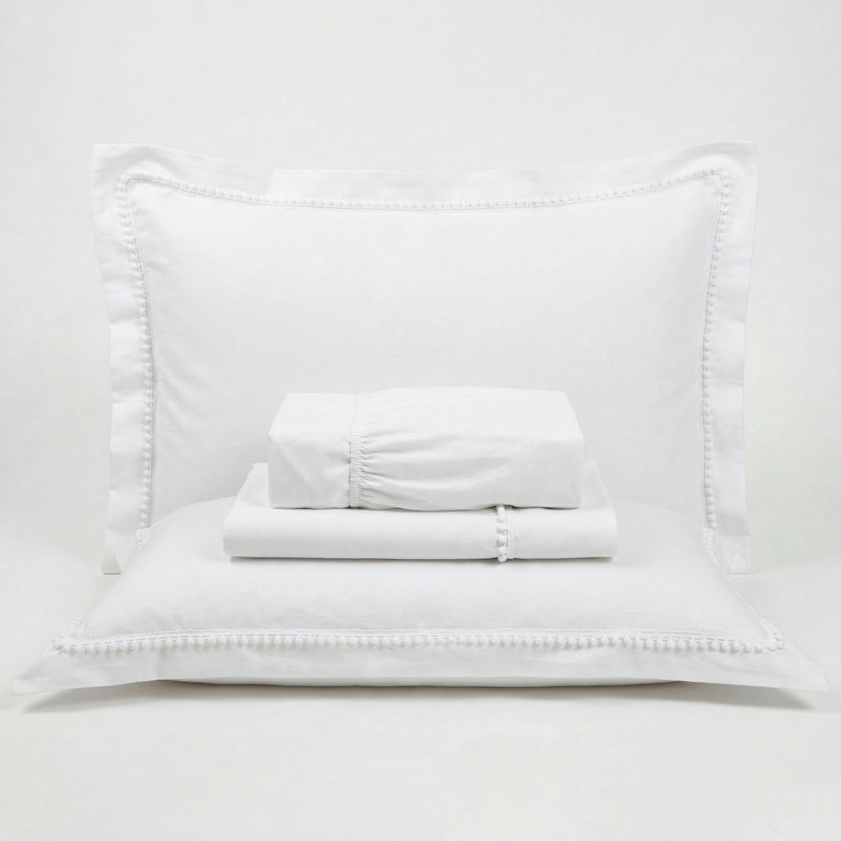 Jogo Cama Queen Toque de Fibra de Bambu 400 Fios Fiori 4 Peças - Branco