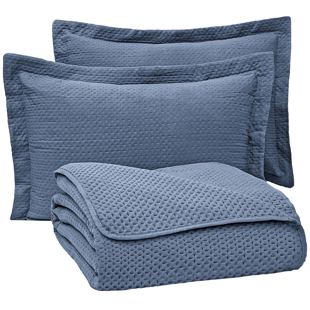 Kit Cobre Leito Percal 200 Fios Extra Macio Matelado Victory Queen 03 Peças - Azul