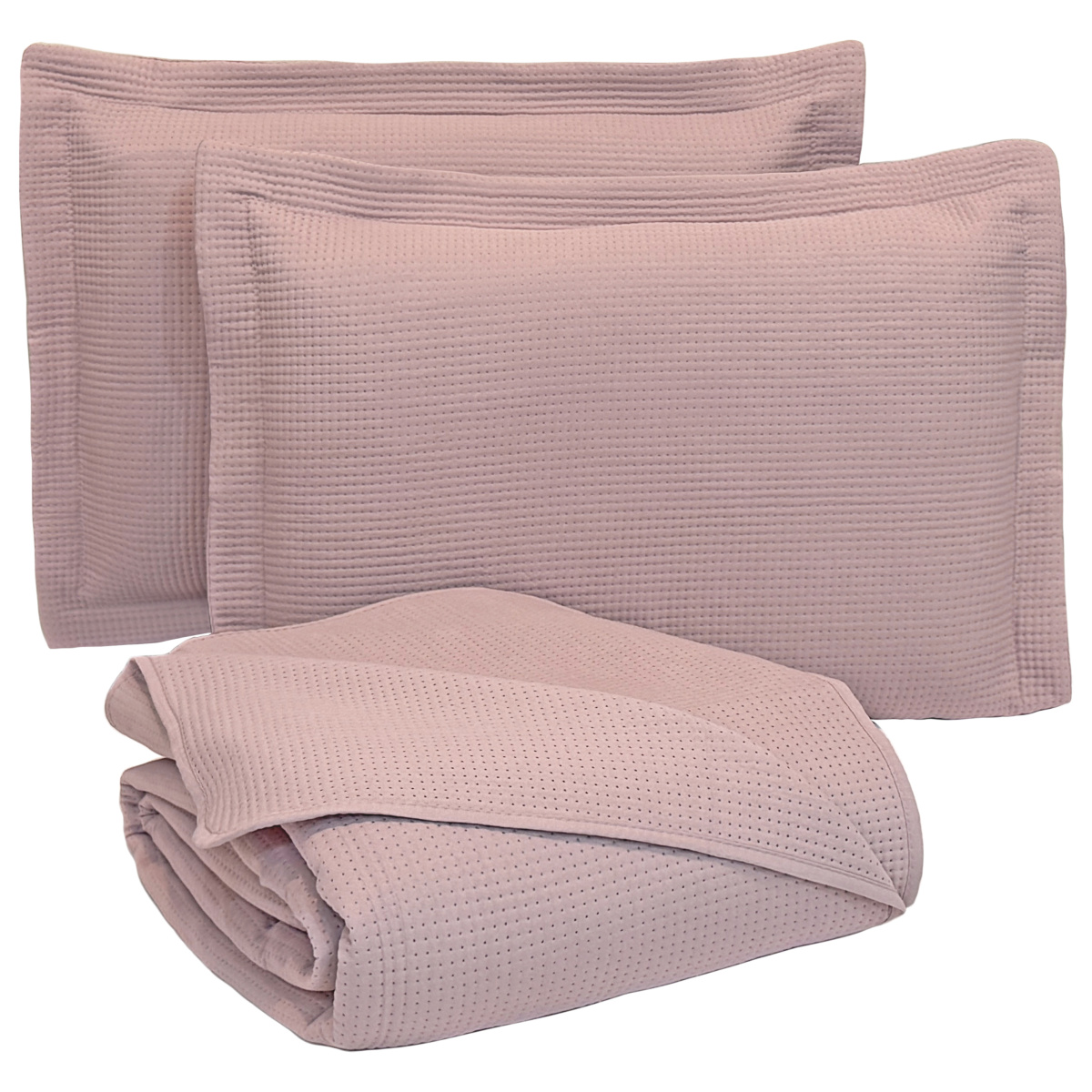 Cobre Leito Queen Percal 300 Fios Toque de Algodão Dupla Face Aconchego 03 Peças - Malva