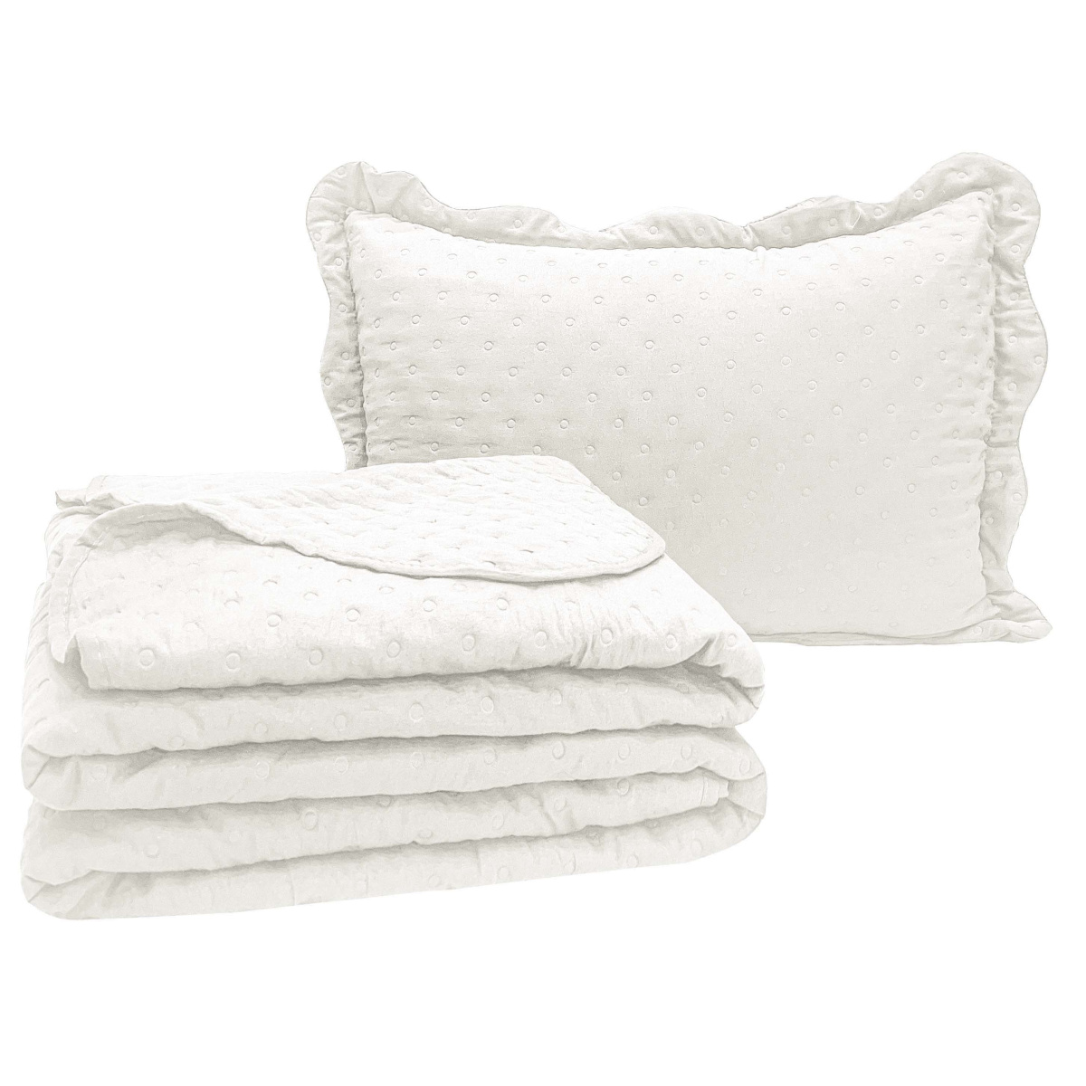 Cobre Leito Solteiro Percal 300 Fios Toque de Pluma Dupla Face Bold 02 Peças - Branco