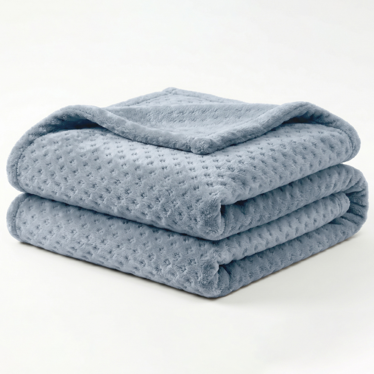 Manta Queen 260 Gramas Soft 2,20m x 2,40m Texturizada Fancy Star - Azul