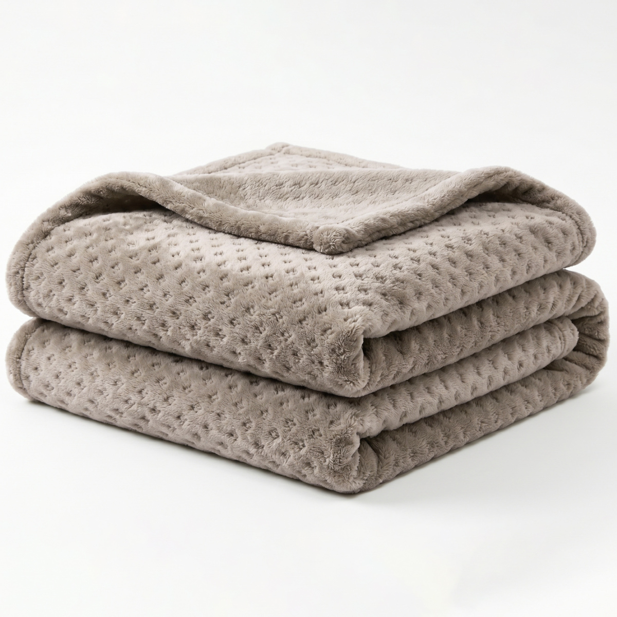 Manta Queen 260 Gramas Soft 2,20m x 2,40m Texturizada Fancy Star - Bege