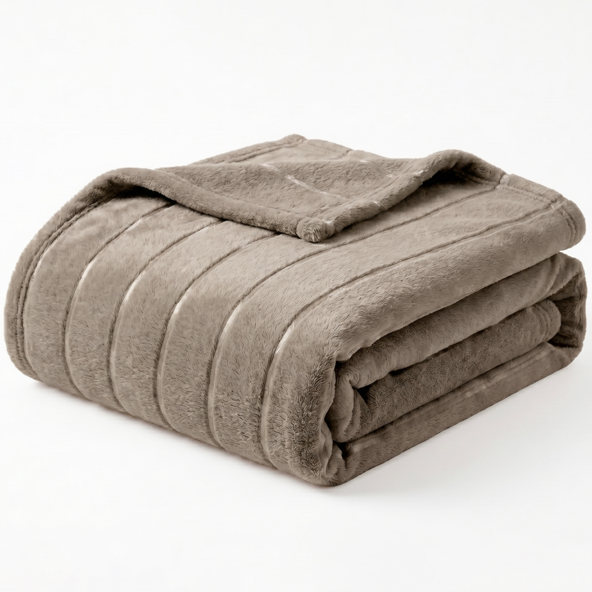 Manta Queen Listrada 180 Gramas Flannel Ultra Soft Paris - Bege