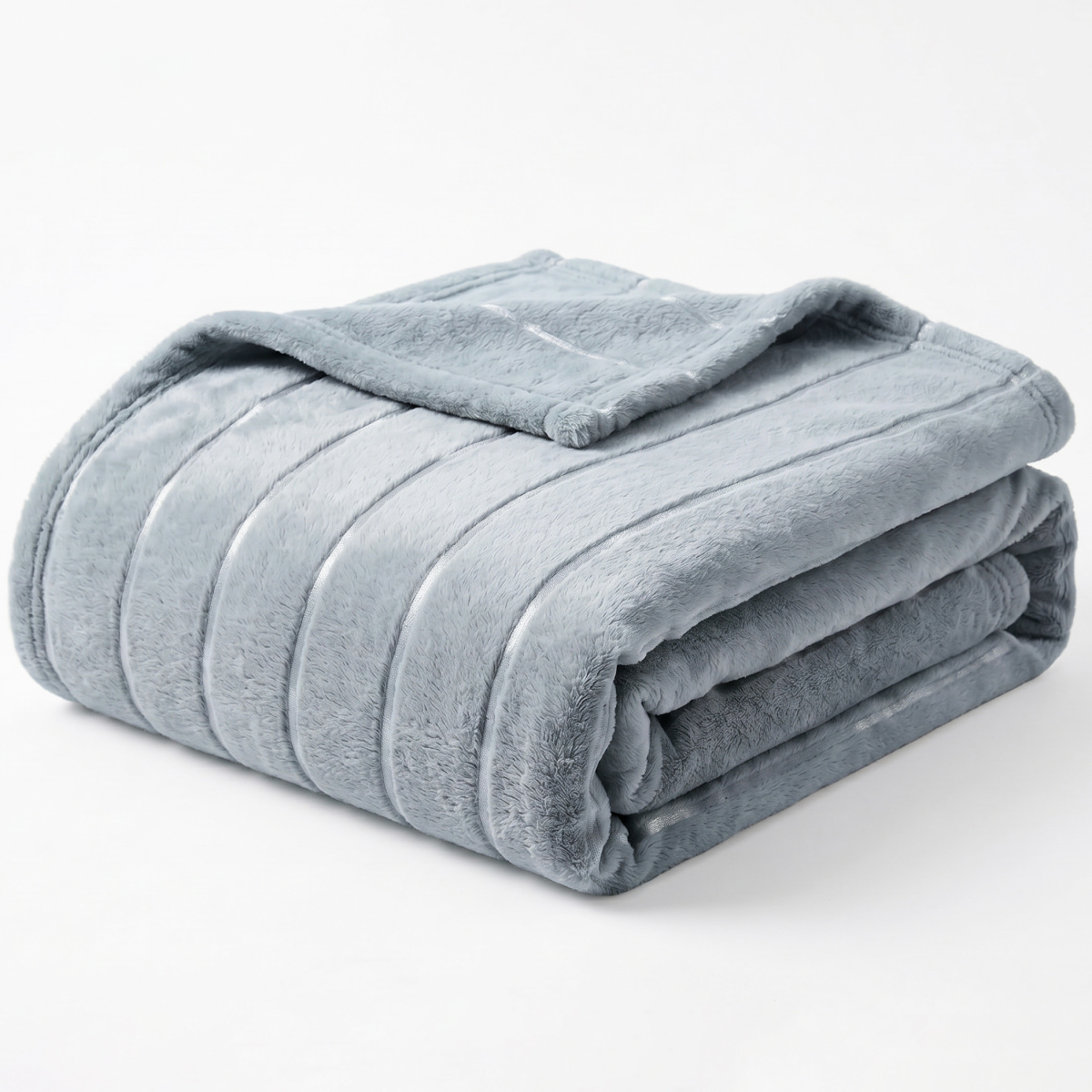 Manta Queen Listrada 180 Gramas Flannel Ultra Soft Paris - Prata