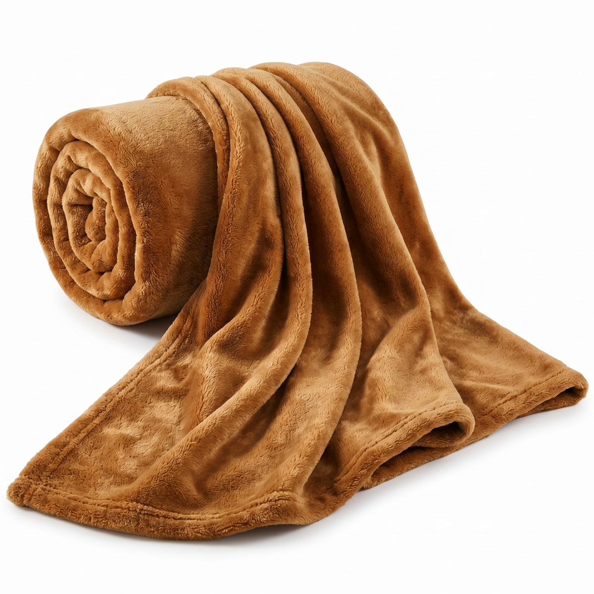 Manta Solteiro 2,20m x 1,60m Plush Texturada em Alto Relevo - Laranja