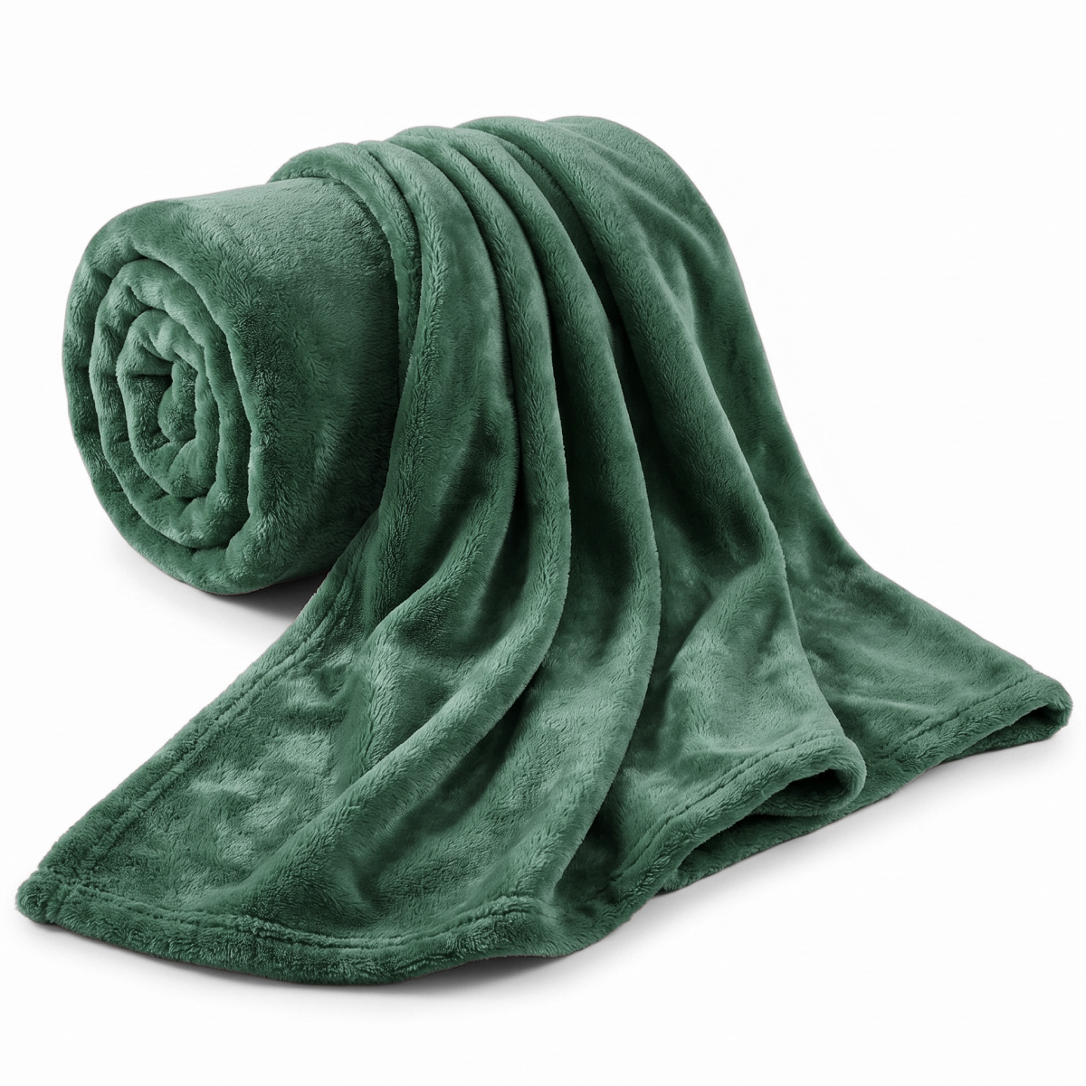 Manta Solteiro 2,20m x 1,60m Plush Texturada em Alto Relevo - Verde Bandeira