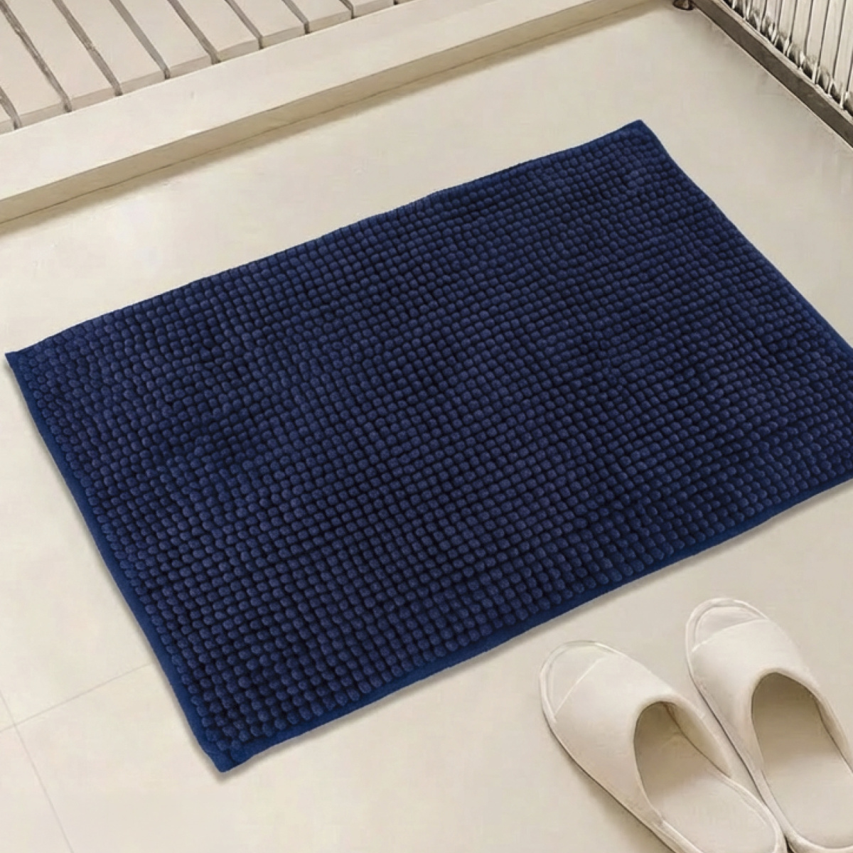 Tapete Popcorn 38cm x 58cm Antiderrapante - Azul Marinho