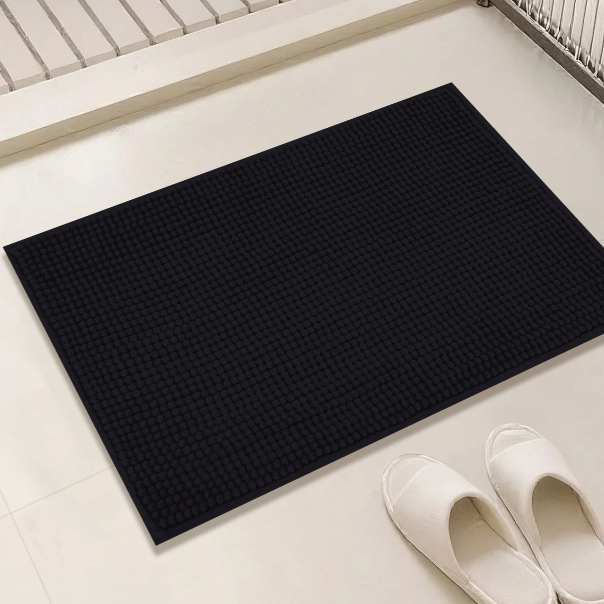 Tapete Popcorn 38cm x 58cm Antiderrapante - Preto