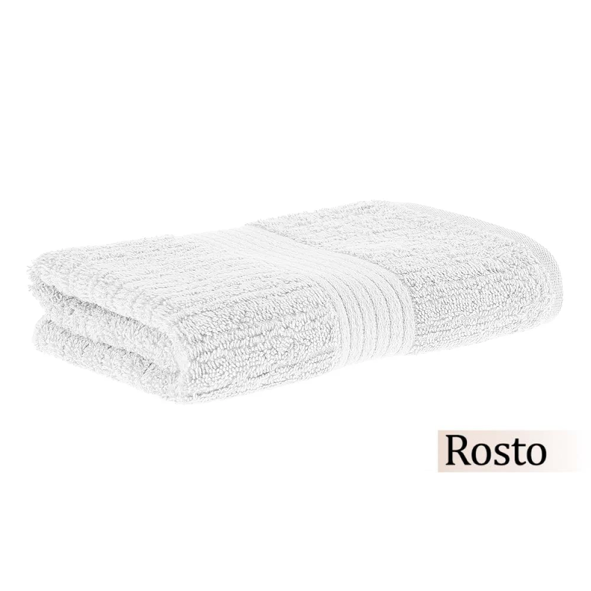 Toalha de Rosto Buddemeyer 480 g/m² 100% Algodão Fio Penteado Canelado 1 Peça - Branco
